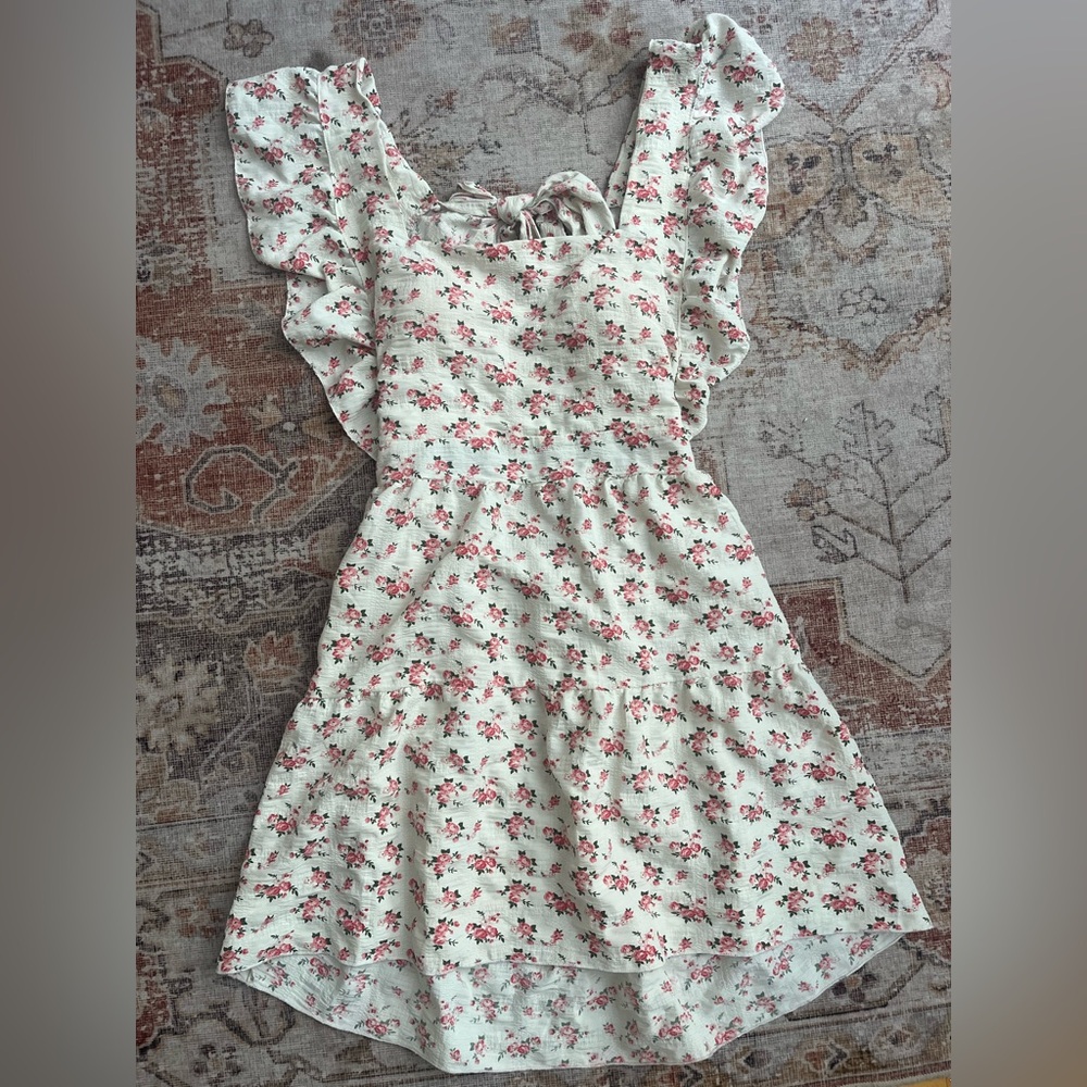 Floral Pink Ruffle Dress - Picture 2 of 5